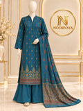 Teal Gold 3-Piece Printed Suit - front original logo view