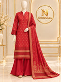 Red Gold 3-Piece Printed Suit - Jacquard Volume 1 - front view