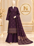Deep Purple 3-Piece Printed Suit - front view
