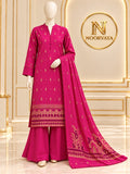 Fuchsia Gold 3-Piece Printed Suit - front view
