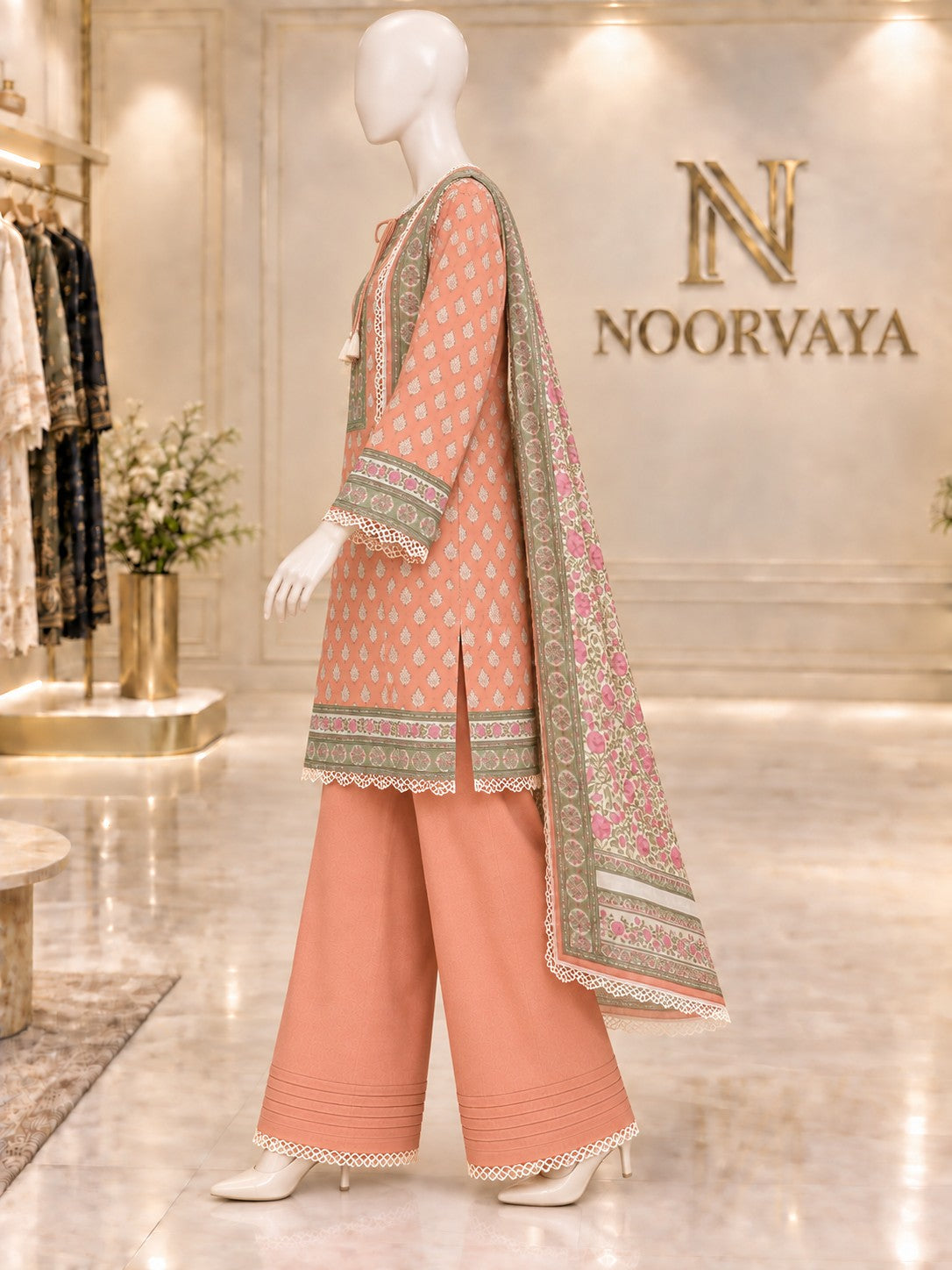 Coral Garden 3-Piece Printed Suit - left view