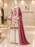 Ivory Rose 3-Piece Printed Suit - front view