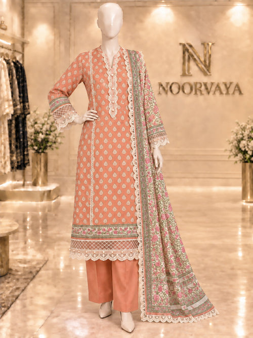 Coral Garden 3-Piece Printed Suit - front view