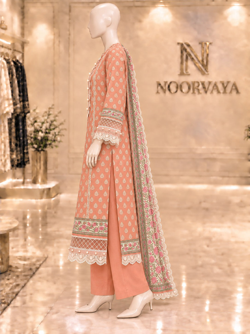 Coral Garden 3-Piece Printed Suit - left view