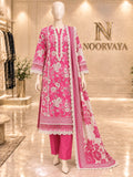 Fuchsia Floral 3-Piece Printed Suit - front view