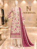 Ivory Rose 3-Piece Printed Suit - front view
