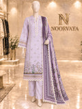 Lavender Meadow 3-Piece Printed Suit - front view
