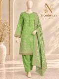 Lime Botanical 3-Piece Printed Suit - front final view