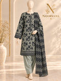 Sage Charcoal 3-Piece Printed Suit - front final view